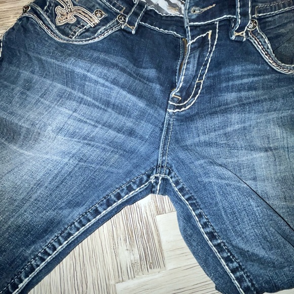 Rock Revival Cace Dark Blue Bootcut Jeans - Picture 5 of 14